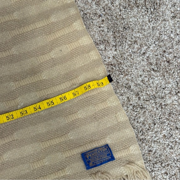 Pendleton Wool Blanket with Cream Texture Vintage - Picture 8 of 9